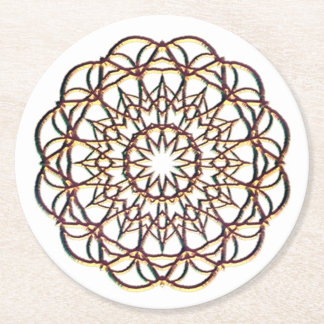 Untersetzer mit spitzenähnlichem Gold-Design (Vorderseite)
