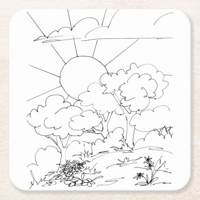 Untersetzer - Morgengrauen über dem Hügel (Vorderseite)