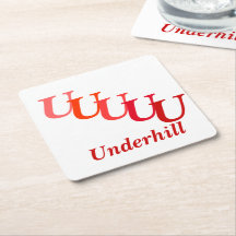 Untersetzer Papier - Name und Initalien