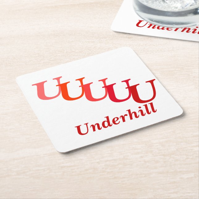 Untersetzer Papier - Name und Initalien (angewinkelt)