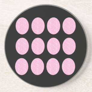 Untersetzer Rosa Glitzer Kreise auf schwarz