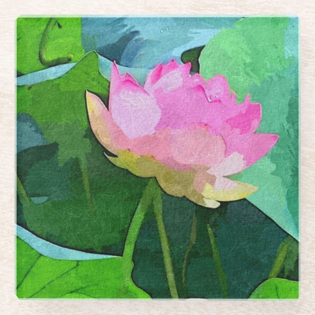 Untersetzer Rosa Lotus Abstrakt (Vorderseite)