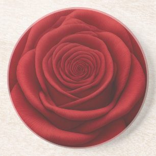 Untersetzer - Rote Rosenblüte