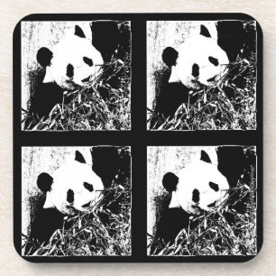 Untersetzer, Set 6, Riesenpanda Schwarz & Weiß Untersetzer