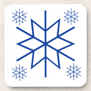 Untersetzer Set - Blaue Schneeflocken