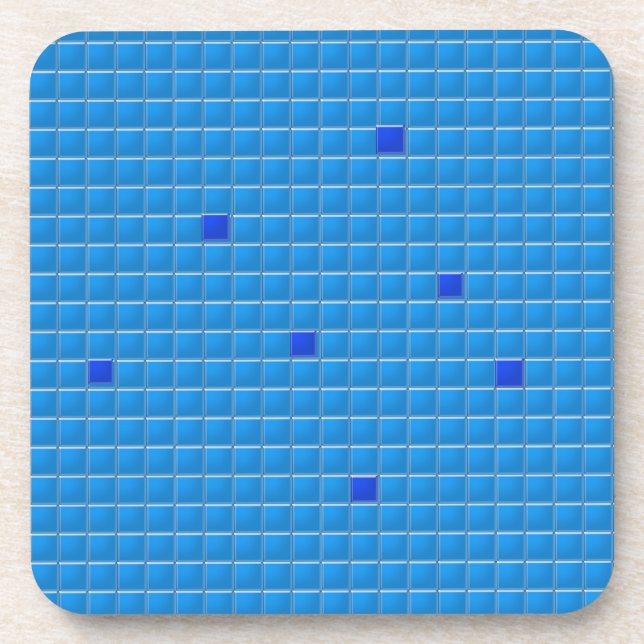 Untersetzer Set - Blaues Square Mosaik (Vorderseite)