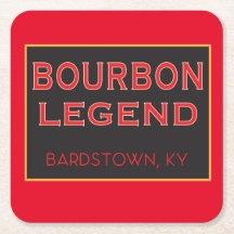 Untersetzer Set - Bourbon Legend on Red