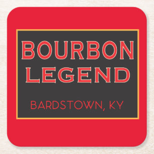 Untersetzer Set - Bourbon Legend on Red