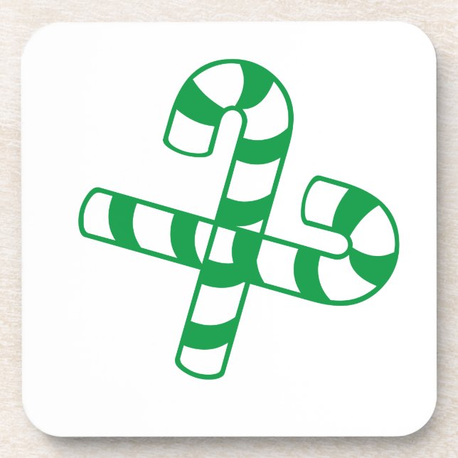 Untersetzer Set - grüne Candy Canes (Vorderseite)