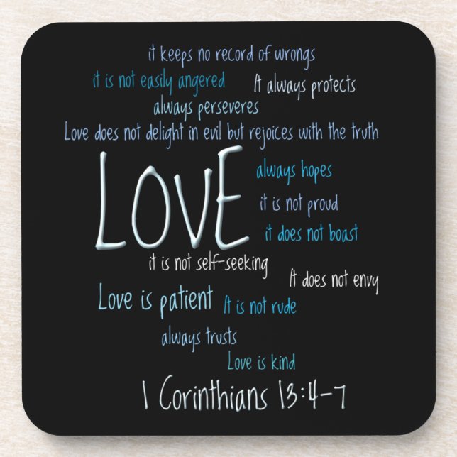 Untersetzer-Set - Liebe ist geduldige Mischung Getränkeuntersetzer (Vorderseite)