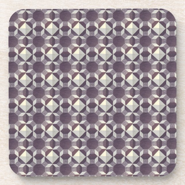 Untersetzer-Set - Lila Quilt-Block Untersetzer (Vorderseite)