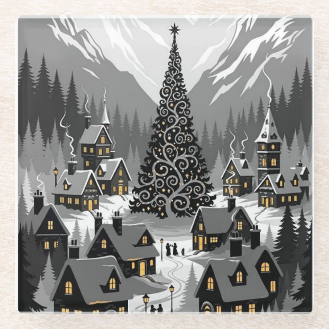 Untersetzer Silhouette Schneeerlebnis (Vorderseite)