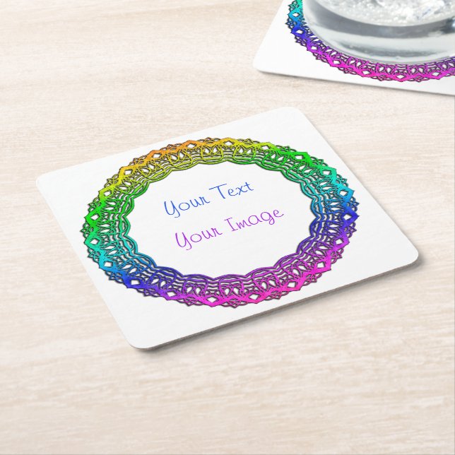 Untersetzer - Spitzen wie mehrfarbiger Rundrahmen (angewinkelt)