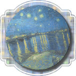 UNTERSETZER - "Starry Night Over Rhone" - van Gogh<br><div class="desc">Auf diesem runden Sandstone-Untersetzer ist ein Bild von "Starry Night Over the Rhone" (1888) von Vincent van Gogh zu sehen. Das Bild kann nicht entfernt oder ersetzt werden. → Anpassen/personalisieren, indem Sie in Ihrem Schriftart (Stil, Farbe, Größe) oder einem zusätzlichen Bild oder Logo einen benutzerdefinierten Text hinzufügen. Macht ein buntes...</div>