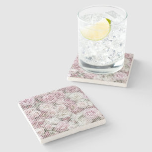 Untersetzer - Stein - viktorianische Rosen Collage