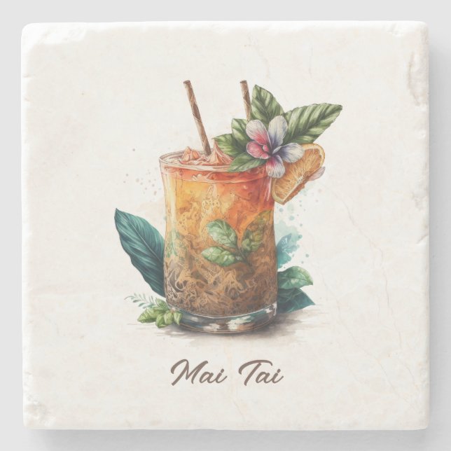 Untersetzer, Stone - Mai Tai Steinuntersetzer (Vorderseite)