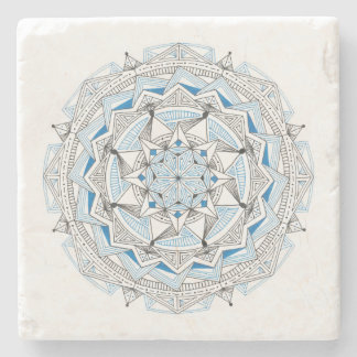 UNTERSETZER Stone Marble w/Mandala Design Blau/Sch