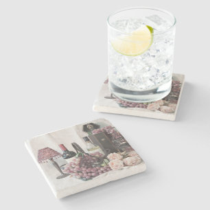 Untersetzer Stone Zu viel Wein und Trauben