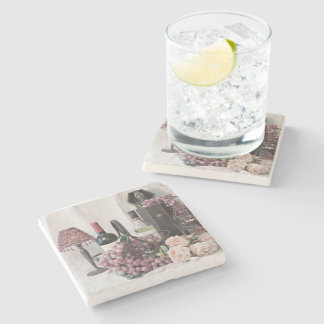 Untersetzer Stone Zu viel Wein und Trauben 