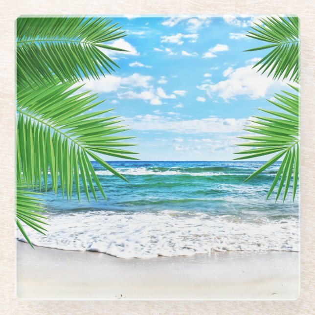 Untersetzer-Tropical Beach Glasuntersetzer (Vorderseite)