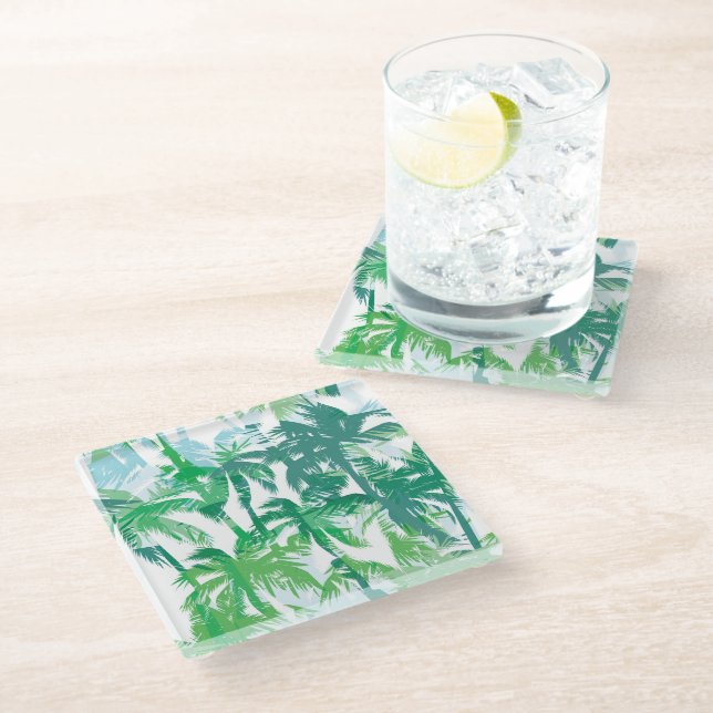 Untersetzer Tropische Palmen (Schrägansicht)