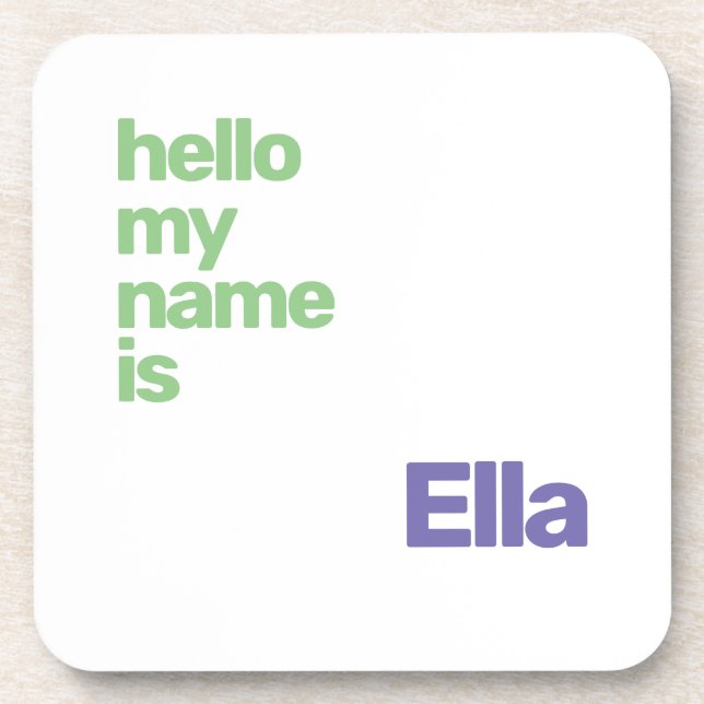 Untersetzer unisex Name minimalistisch lila modern (Vorderseite)