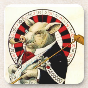 Untersetzer Vintage Zocker Glücksspiel Roulette Sc