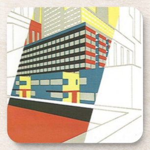 Untersetzer-Vintager Deko-Wolkenkratzer-konkrete Getränkeuntersetzer