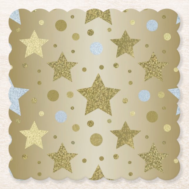 Untersetzer vom Gold Confetti Celebration Square (Vorderseite)