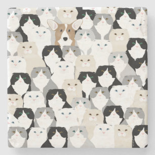 Untersetzer von Katzen und Steinen