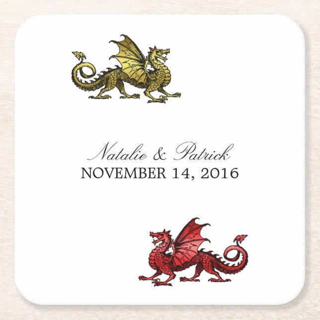Untersetzer von Red Dragon Wedding Paper (Vorderseite)