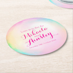 Untersetzer von Wasserfarbenblasen-Hochzeitszellen