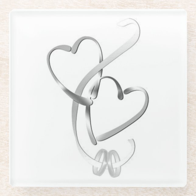 Untersetzer "WEDING BANDS WITH HERART" (Vorderseite)