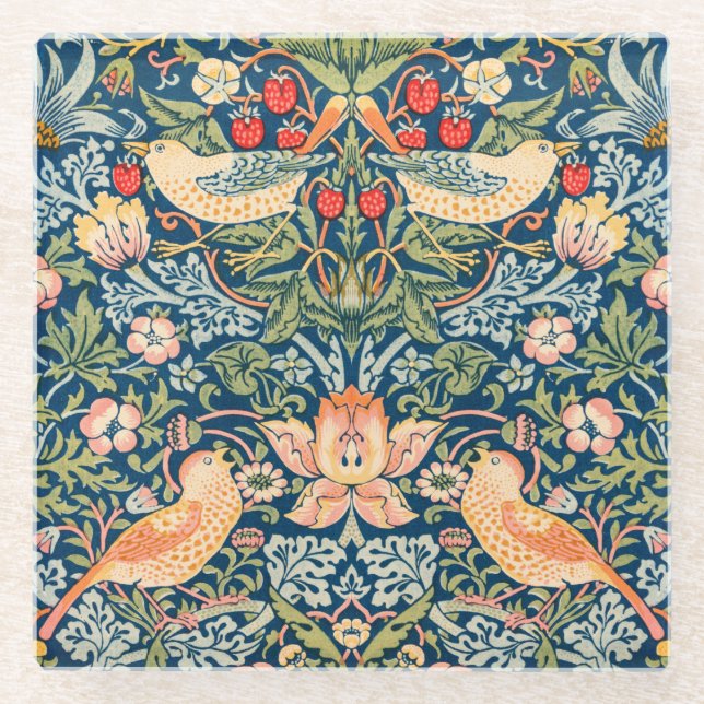 UNTERSETZER: WILLIAM MORRIS :STRAWBERRY THIEVY GLASUNTERSETZER (Vorderseite)