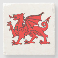 Untersetzer Y Ddraig Goch (roter Drache Walisers)