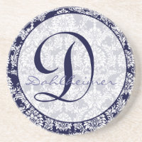 Untersetzer zum Hochzeitstag der Marine Damask Mon