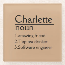 Untersetzer zur personalisierten Namensdefinition