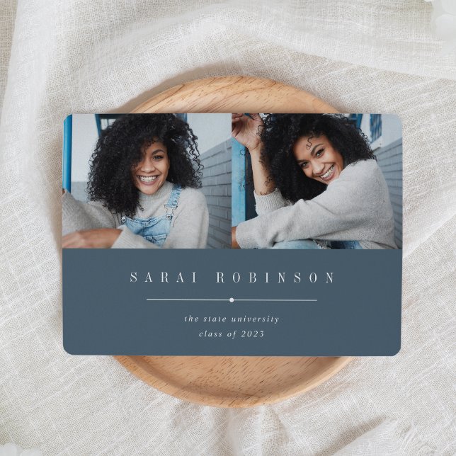 Unterstrichen | Einfache Zwei-Foto-Abschluss Ankündigung (Von Creator hochgeladen)