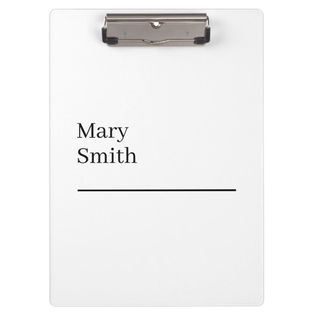 Unterstrichen Minimalistisch modern Klemmbrett (Vorderseite)