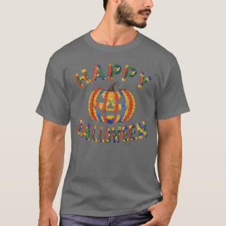 Unterstütze Autismus Halloween Gruselig Autistisch T-Shirt
