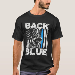 Unterstütze die blaue Linienflagge K-9 Deutscher S T-Shirt