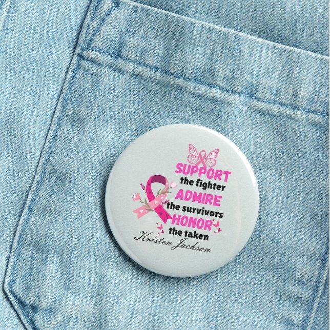 Unterstütze die Kämpferin Brustkrebsbewusstsein Button (Von Creator hochgeladen)