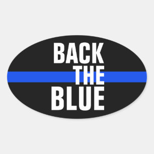 UNTERSTÜTZE DIE POLIZEI 'BACK THE BLUE' AUTOAUFKLE OVALER AUFKLEBER