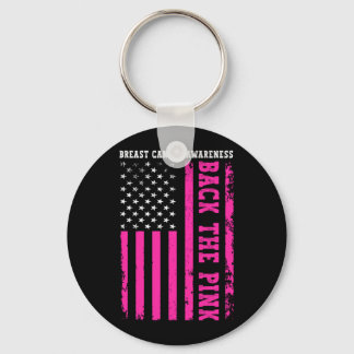 Unterstütze die rosa amerikanische Flagge Brustkre Schlüsselanhänger