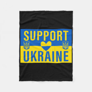 Unterstütze die ukrainische Flagge mit Herz Fleecedecke