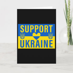 Unterstütze die ukrainische Flagge mit Herz Karte