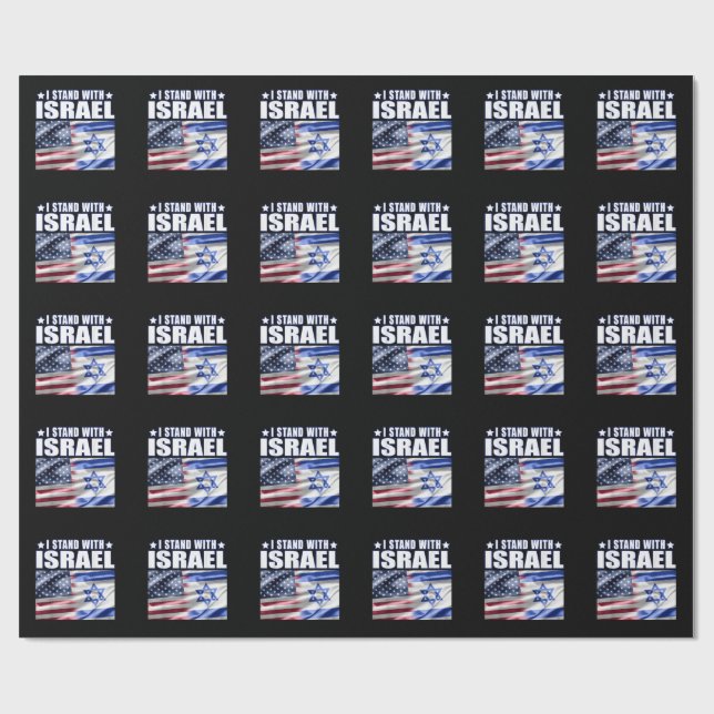 Unterstütze Israel Ich stehe hinter Israel  Geschenkpapier (Flach)