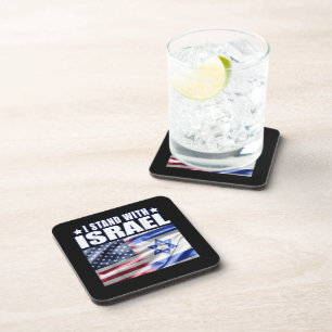 Unterstütze Israel Ich stehe hinter Israel  Getränkeuntersetzer