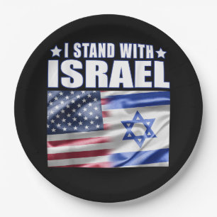 Unterstütze Israel Ich stehe hinter Israel  Pappteller
