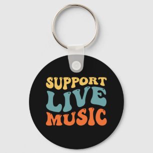 Unterstütze Live-Musik - Retro-Typografie-Band Mer Schlüsselanhänger
